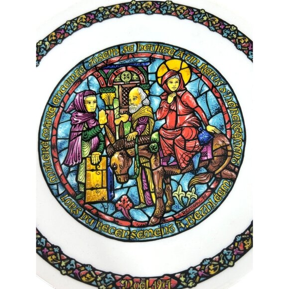 Henri D’Arceau Limoges Noel Vitrail Christmas Plate Vtg 1977 Limited Edition Dec - Picture 3 of 16